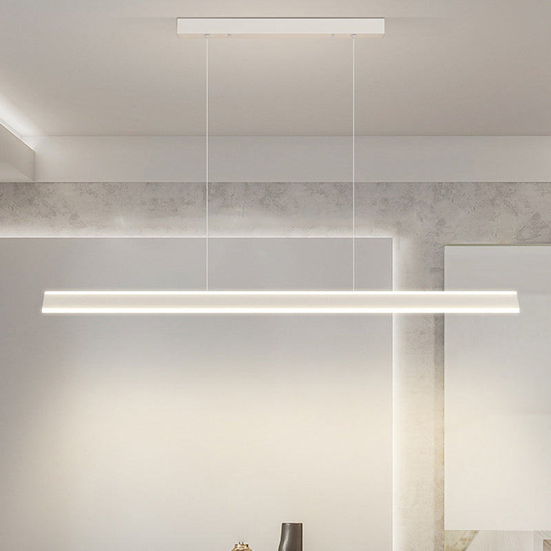 LED Modern Metal Pendant Lamp Linear Shape Island Light with Acrylic Shade for Living Room