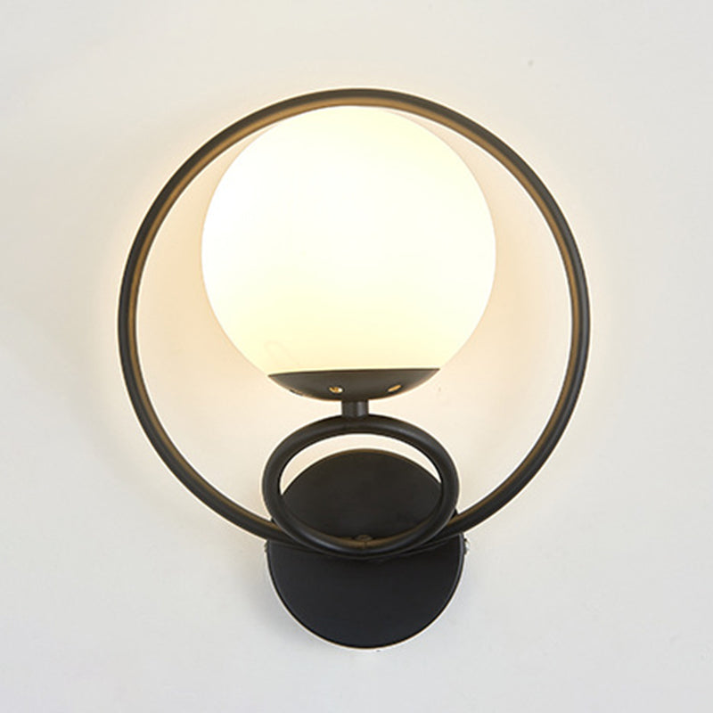 Modernism Wall Sconce Spherical Glass Wall Light Fixture for Bedroom