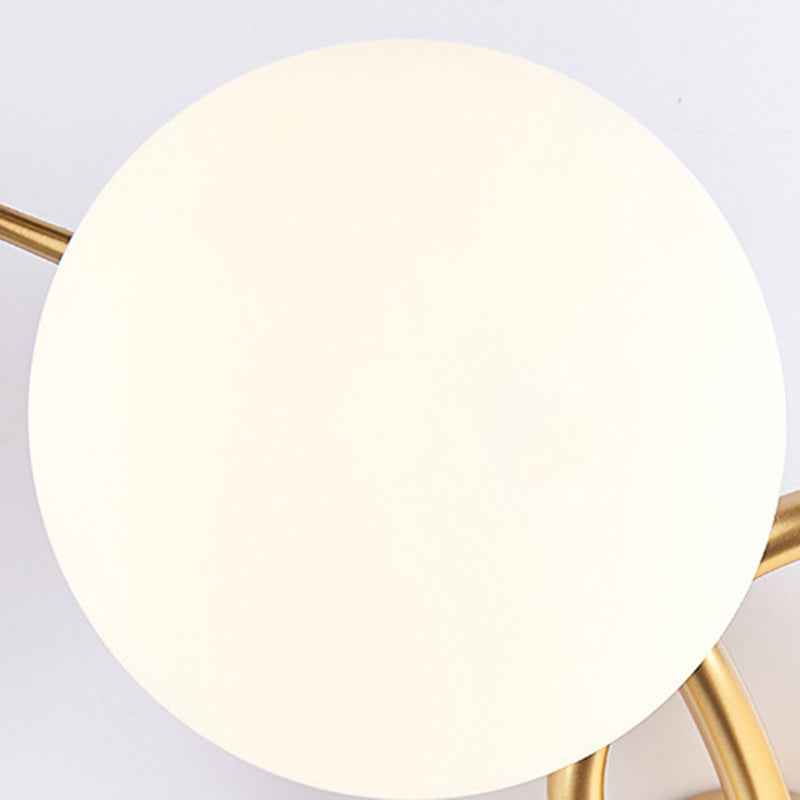 Modernist Wall Sconce Double Globe Wall Light Fixture with Glass for Living Room