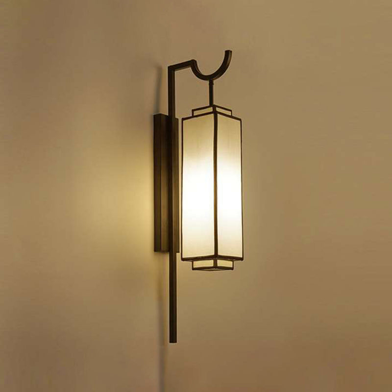 1 Light Geometric Wall Mount Light Modern Fabric Wall Lamp for Bedroom