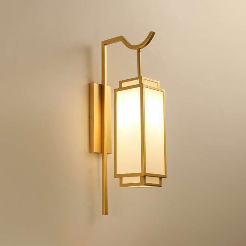 1 Light Geometric Wall Mount Light Modern Fabric Wall Lamp for Bedroom