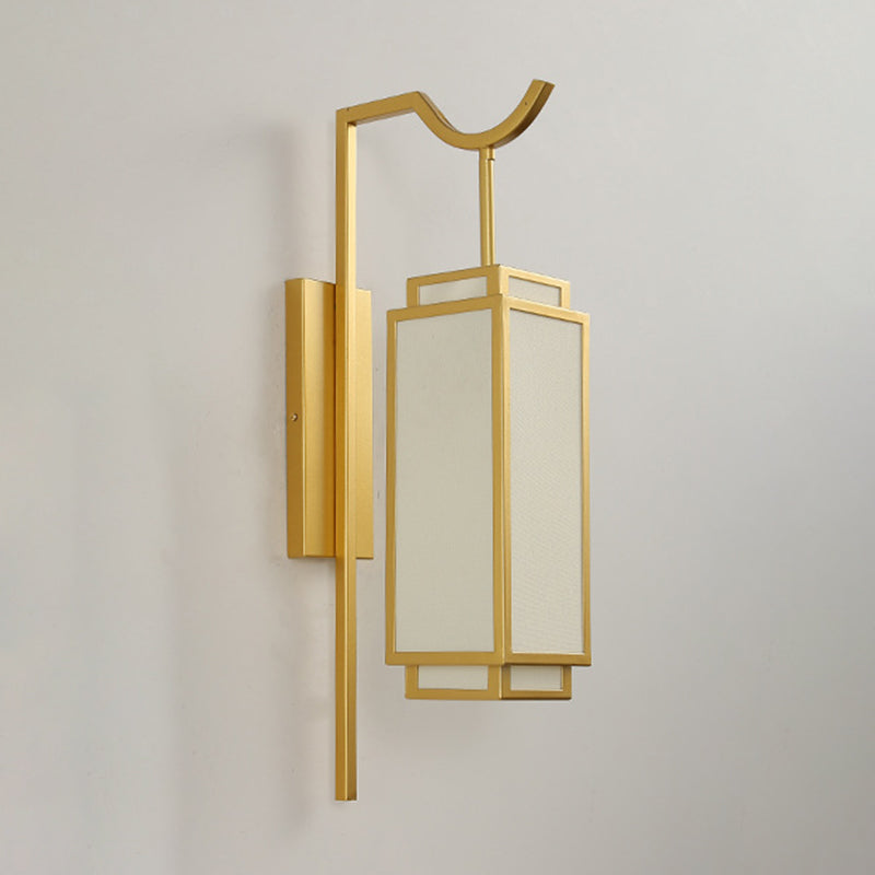 1 Light Geometric Wall Mount Light Modern Fabric Wall Lamp for Bedroom