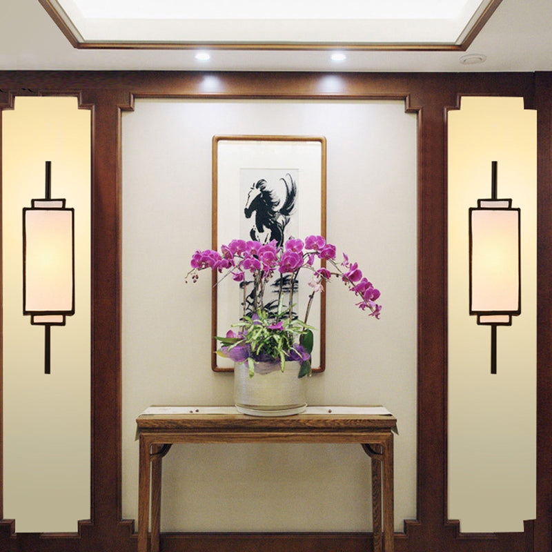 1 Light Geometric Wall Mount Light Modern Fabric Wall Lamp for Bedroom