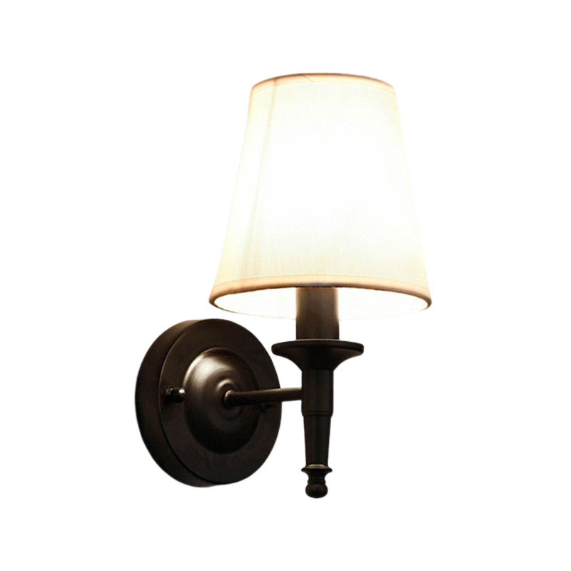 Cylinder Wall Light Fixture Modern Fabric 1 Light Wall Sconce for Bedroom