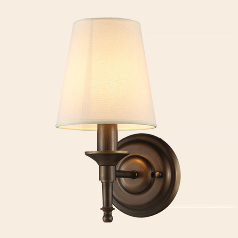 Cylinder Wall Light Fixture Modern Fabric 1 Light Wall Sconce for Bedroom