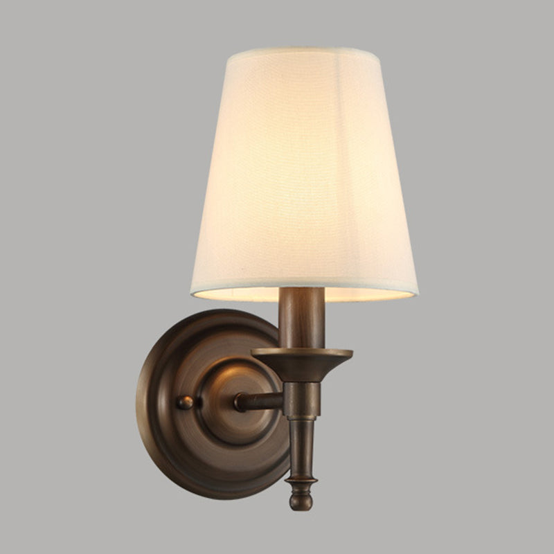 Cylinder Wall Light Fixture Modern Fabric 1 Light Wall Sconce for Bedroom