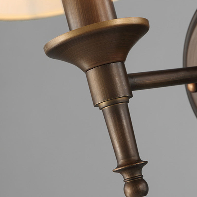 Cylinder Wall Light Fixture Modern Fabric 1 Light Wall Sconce for Bedroom