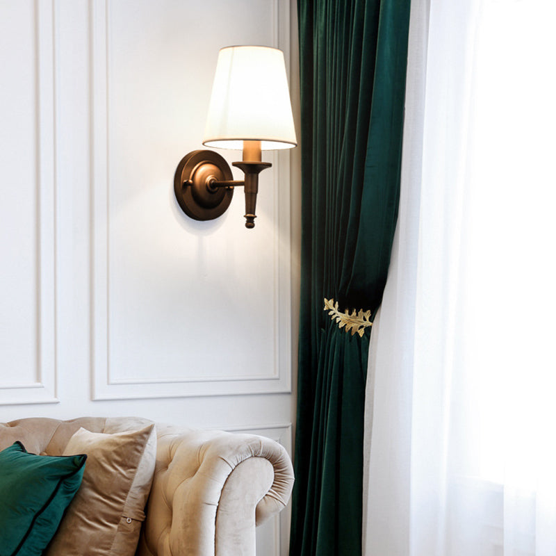 Cylinder Wall Light Fixture Modern Fabric 1 Light Wall Sconce for Bedroom