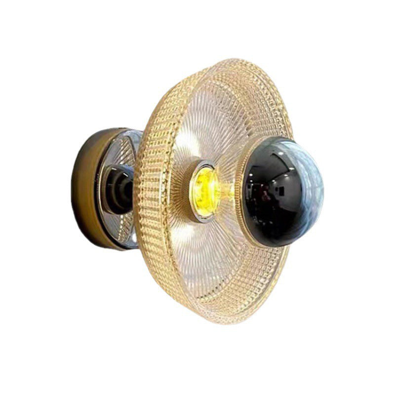 Contemporary Clear Glass Wall Mounted Fixture Round Wall Lighting
