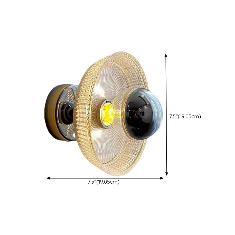 Contemporary Clear Glass Wall Mounted Fixture Round Wall Lighting