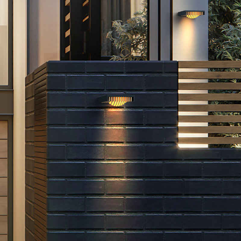 Metal LED Wall Mount Aluminum and Acrylic Geometric Wall Lighting in Matte Black