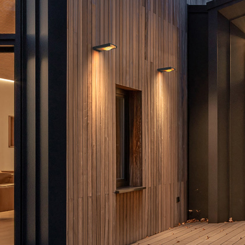 Metal LED Wall Mount Aluminum and Acrylic Geometric Wall Lighting in Matte Black