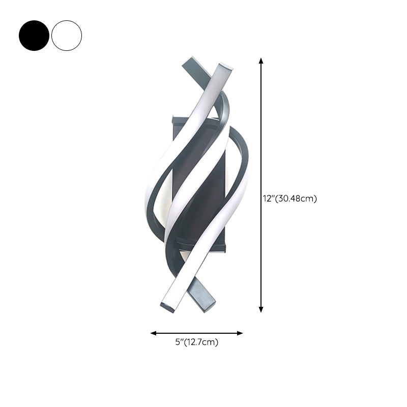 Modern Black / White Bathroom Vanity Light LED Metal Bath Bar