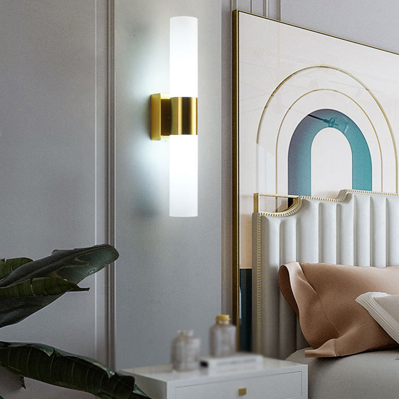 Modern 2-Light Bathroom Vanity Light Black/Golden Metal Bath Bar