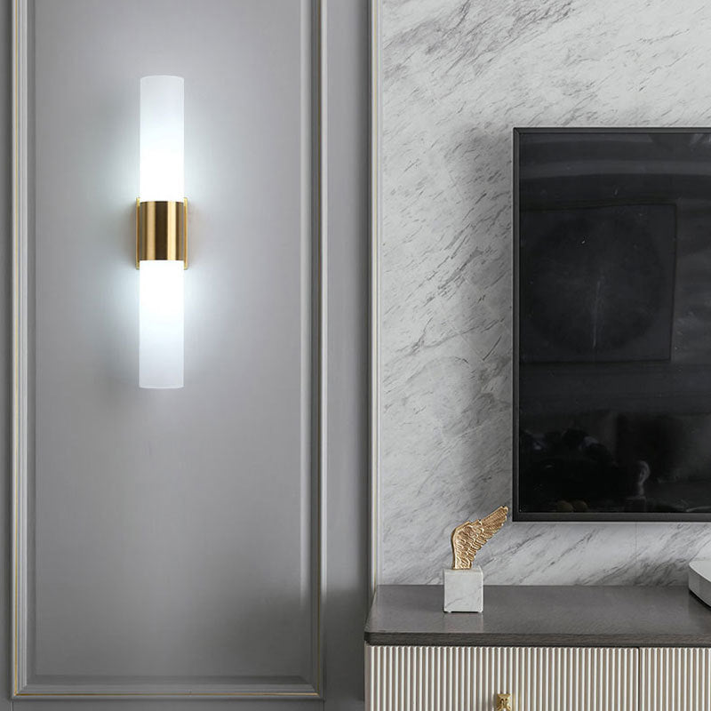 Modern 2-Light Bathroom Vanity Light Black/Golden Metal Bath Bar