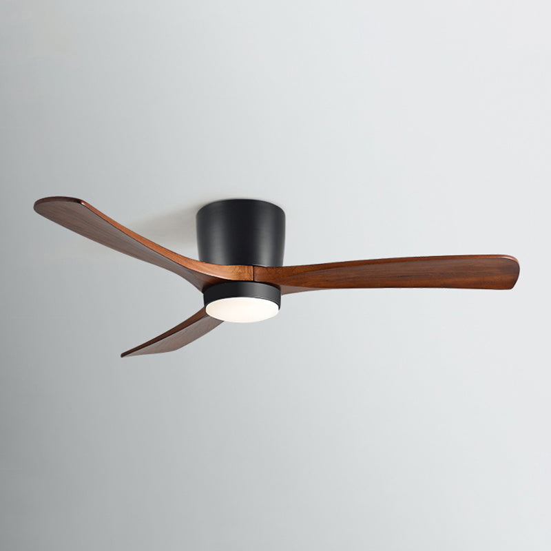 Nordic Style LED Ceiling Fan 3-Blade Fan Lighting with Wood for Restaurant