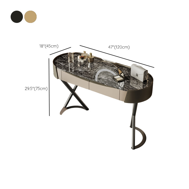 Glam Dressing Table Lighted Mirror 2-Drawer Bedroom Make-up Vanity