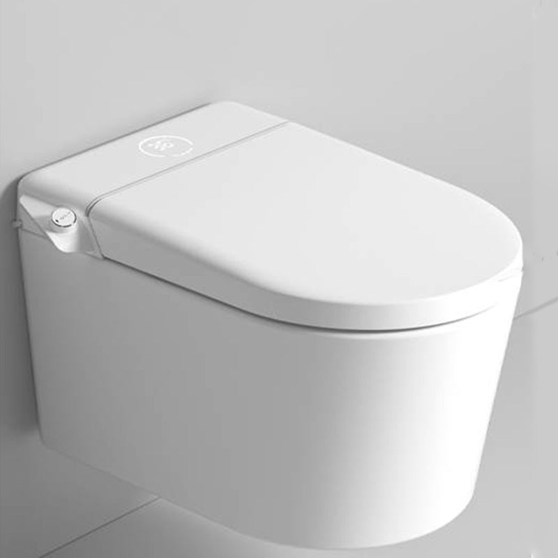 Contemporary Wall Hung Toilet Set in White Elongated Bowl Shape