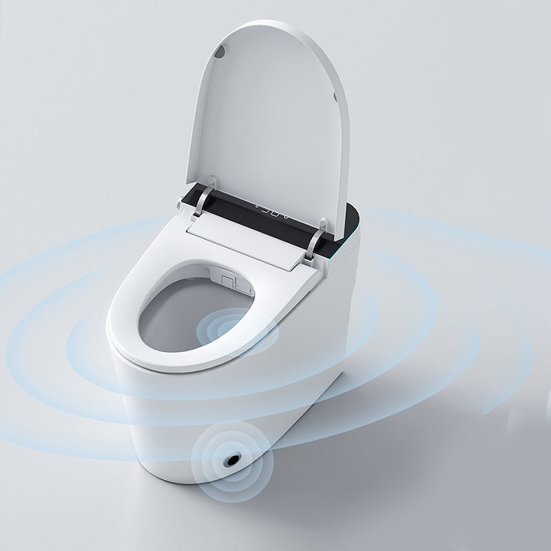 White Elongated Floor Mount Bidet Deodorizing and Antimicrobial