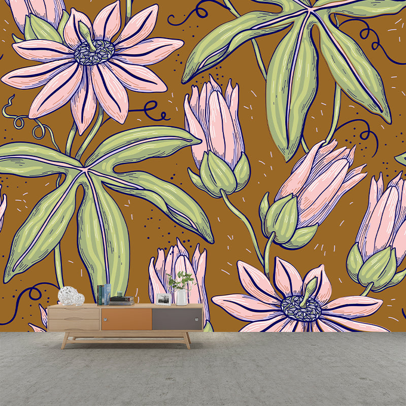 Environmental Illustration Mural Wallpaper Plant Decoration Indoor Mural
