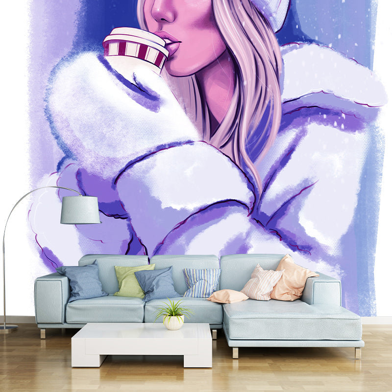 Character Illustration Wall Mural Wallpaper Sitting Room Wall Mural