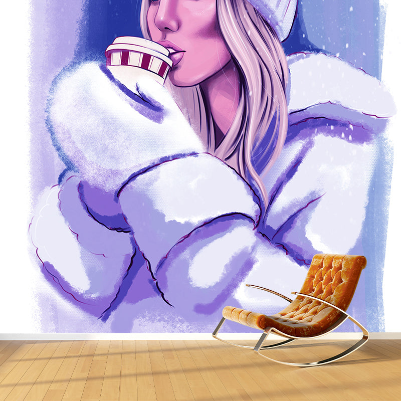 Character Illustration Wall Mural Wallpaper Sitting Room Wall Mural