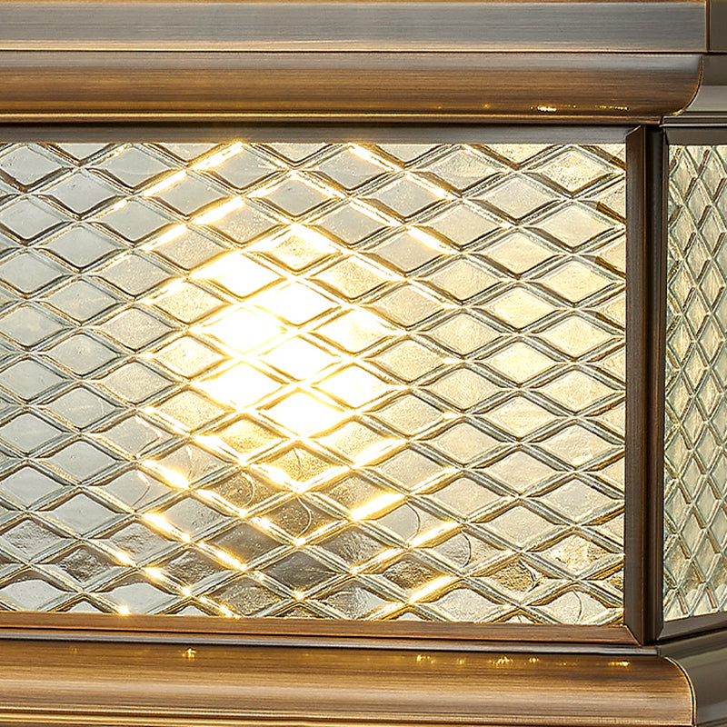 Rectangular Shape Metal Solar Pillar Lamp Modern 1-Light Outdoor Waterproof Light