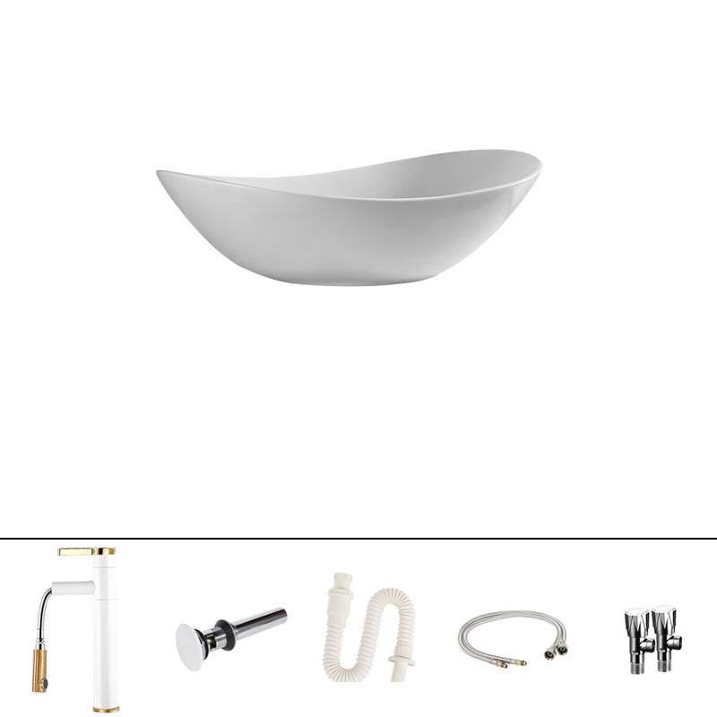 Contemporary Vessel Bathroom Sink Porcelain Vessel Lavatory Sink