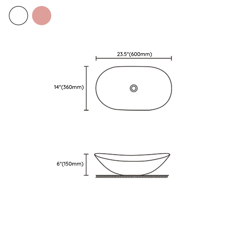 Contemporary Vessel Bathroom Sink Porcelain Vessel Lavatory Sink