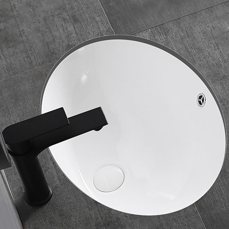 Modern Bathroom Sink Pop-Up Drain Overflow Hole Vessel Sink with Faucet