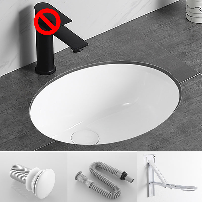 Modern Bathroom Sink Pop-Up Drain Overflow Hole Vessel Sink with Faucet