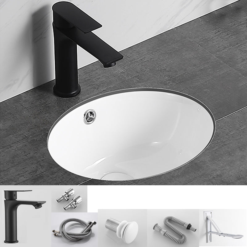 Modern Bathroom Sink Pop-Up Drain Overflow Hole Vessel Sink with Faucet