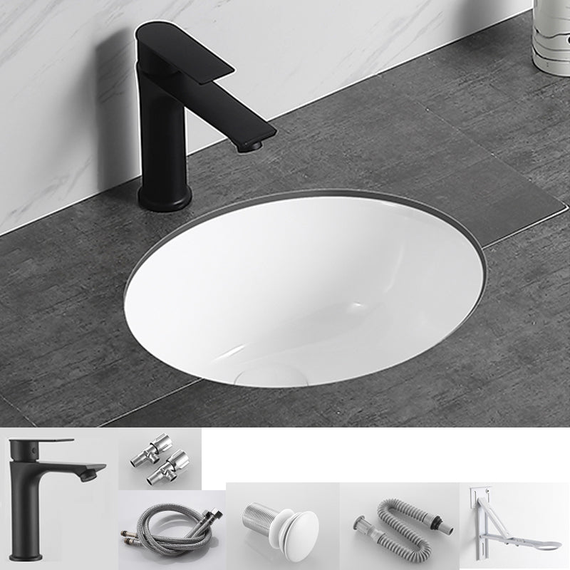 Modern Bathroom Sink Pop-Up Drain Overflow Hole Vessel Sink with Faucet