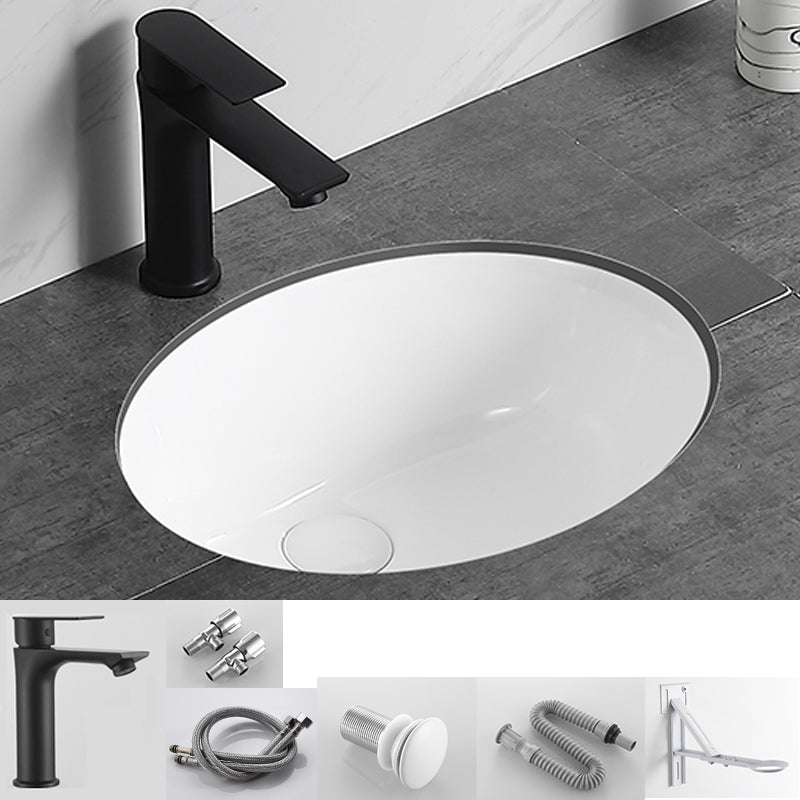 Modern Bathroom Sink Pop-Up Drain Overflow Hole Vessel Sink with Faucet