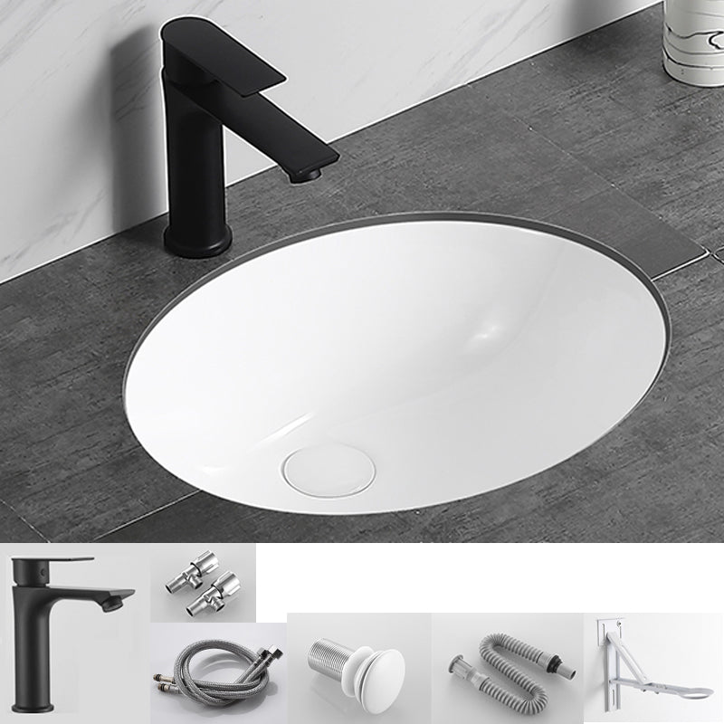 Modern Bathroom Sink Pop-Up Drain Overflow Hole Vessel Sink with Faucet