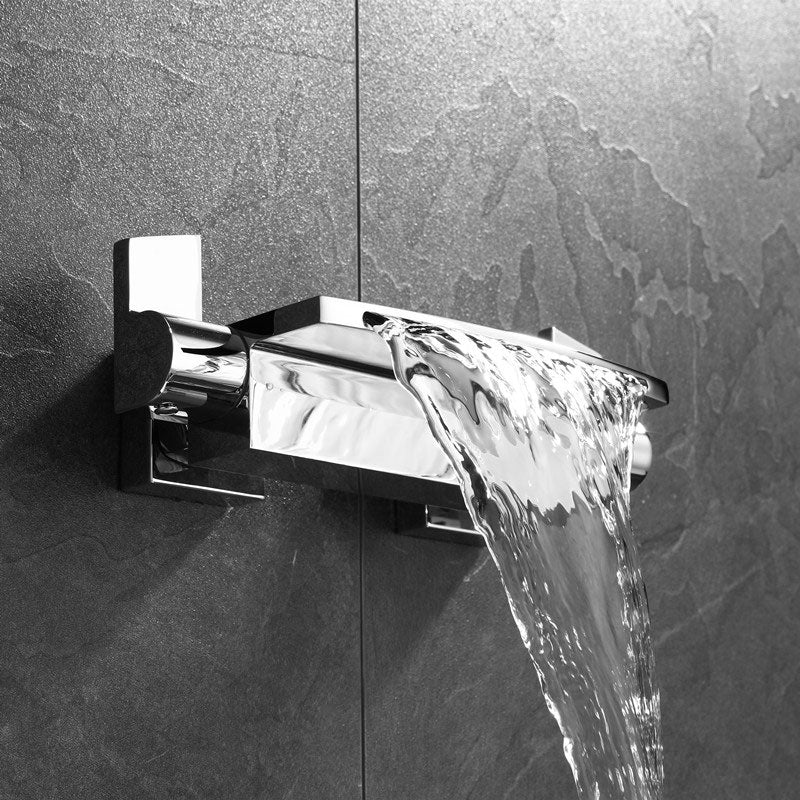 Modern Tub Faucet Trim Copper with Handles and Diverter Wall Mount Bath Filler Trim