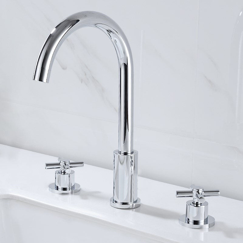 Modern Roman Tub Faucet Set Copper Deck-Mount with Handles Bathtub Faucet