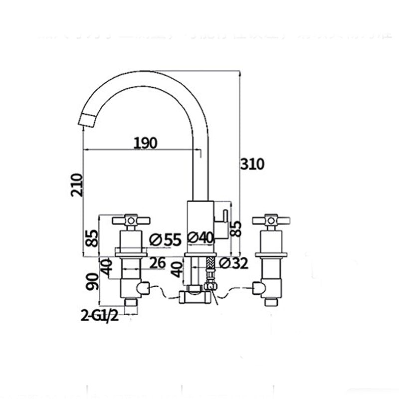 Modern Roman Tub Faucet Set Copper Deck-Mount with Handles Bathtub Faucet