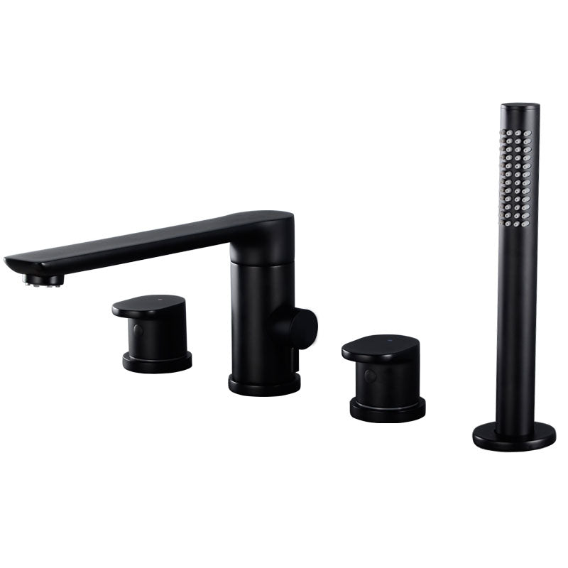 Modern Roman Tub Filler Copper with Hand Shower Deck Mounted Roman Tub Faucet
