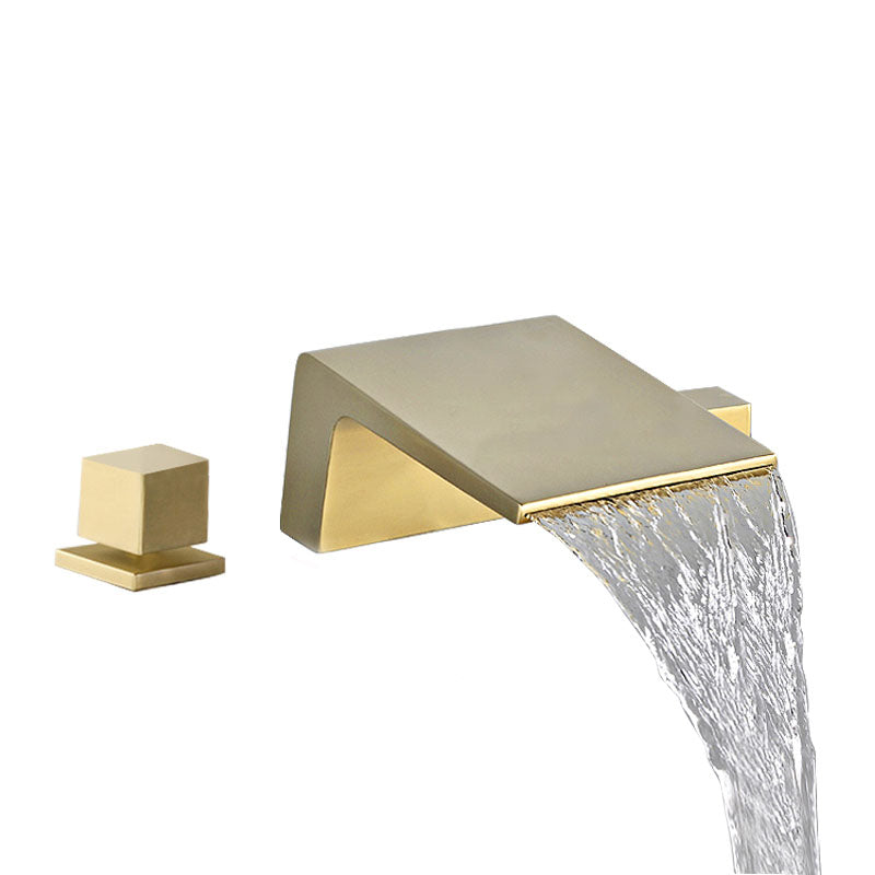 Modern Tub Spout Trim Copper Deck-Mount with Hand Shower and Handles Roman Tub Faucet