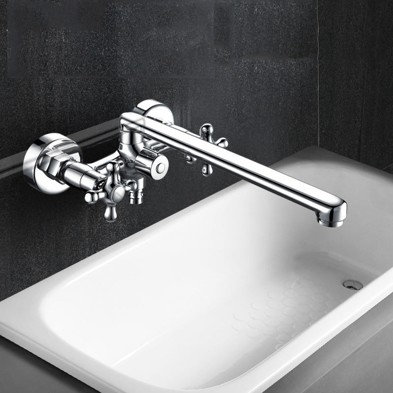 Modern Bath Filler Trim Copper with Handheld Shower Swivel Wall Mount Tub Spout Trim