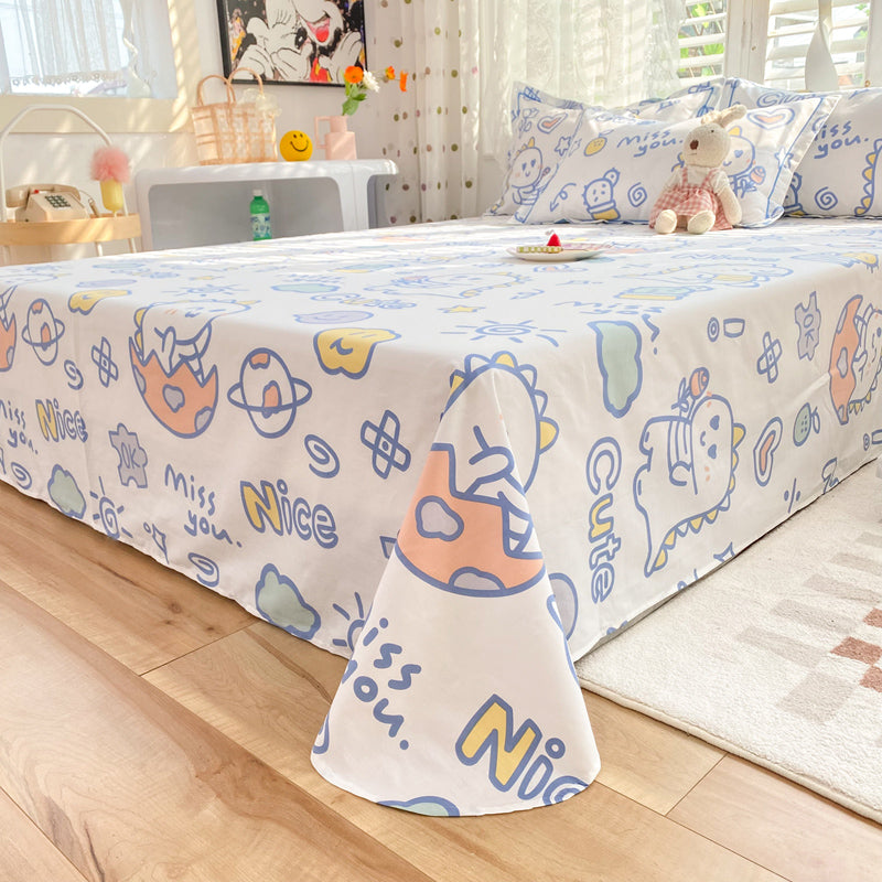 Cotton Bed Sheet Set Modern Animal Printed Super Soft Fitted Sheet