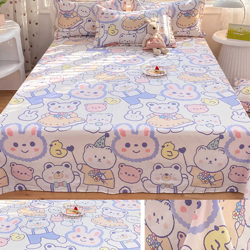 Cotton Bed Sheet Set Modern Animal Printed Super Soft Fitted Sheet