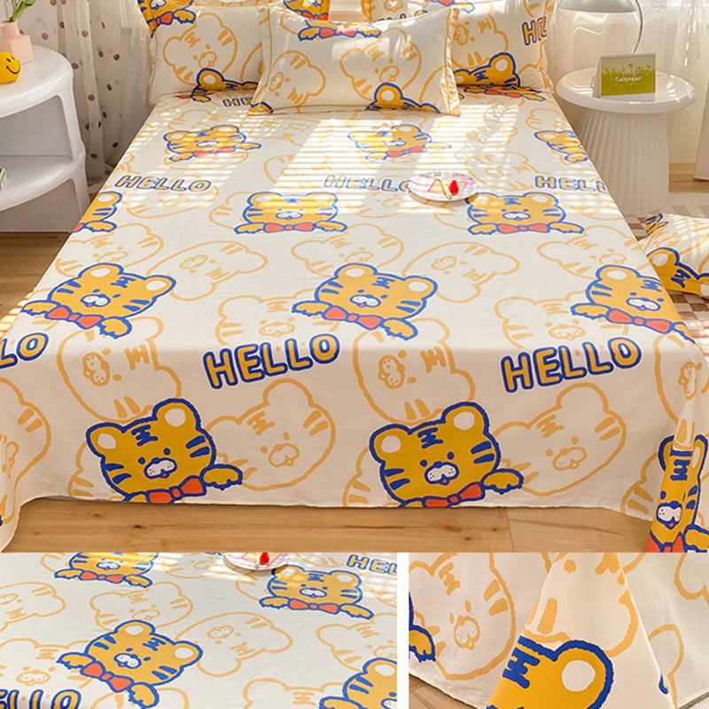 Cotton Bed Sheet Set Modern Animal Printed Super Soft Fitted Sheet