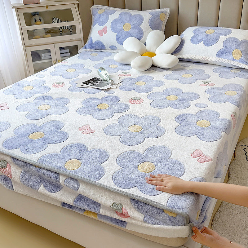 Animal Print Super Soft Modern Fitted Flannel Sheet for Bedroom