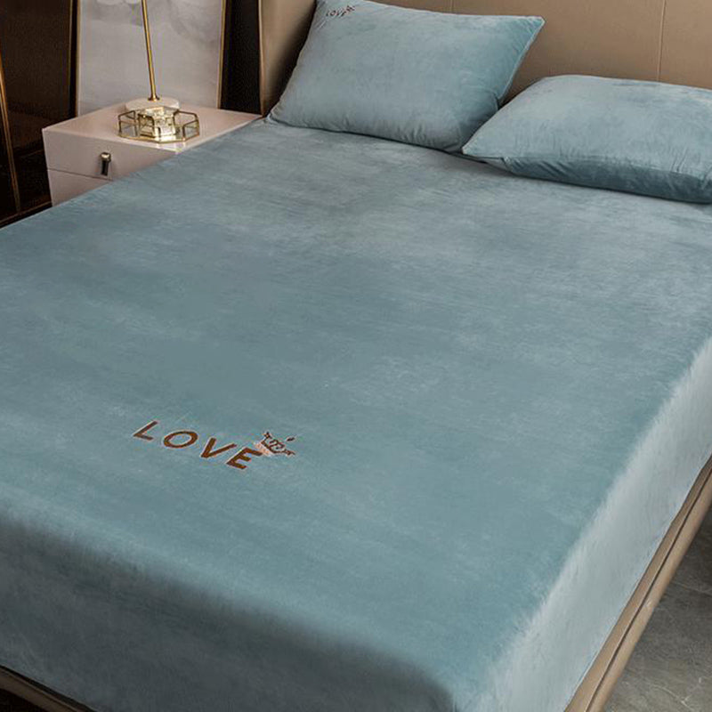 Soild Bed Sheet Set Flannel Super-soft Standard Fitted Sheet