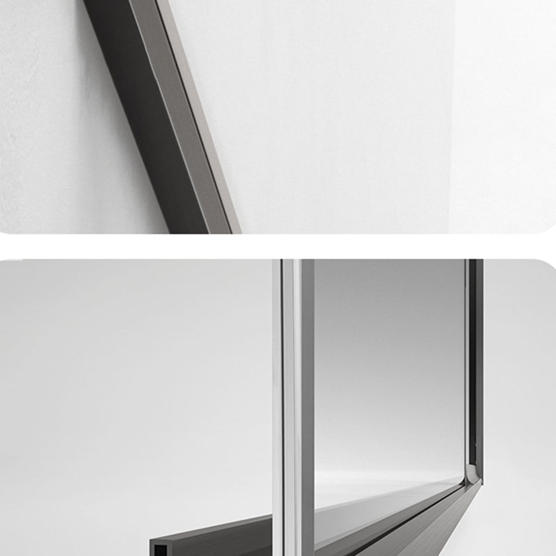 Black Full Frame One-line Pivot Door, Tempered Glass Shower Door