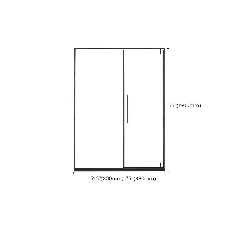 Black Full Frame One-line Pivot Door, Tempered Glass Shower Door