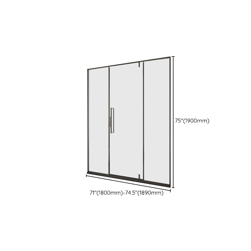 Black Full Frame One-line Pivot Door, Tempered Glass Shower Door