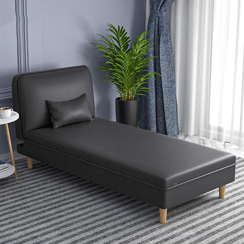 Modern Reclining Armless Chaise Fabric/Faux Leather Accent Chair